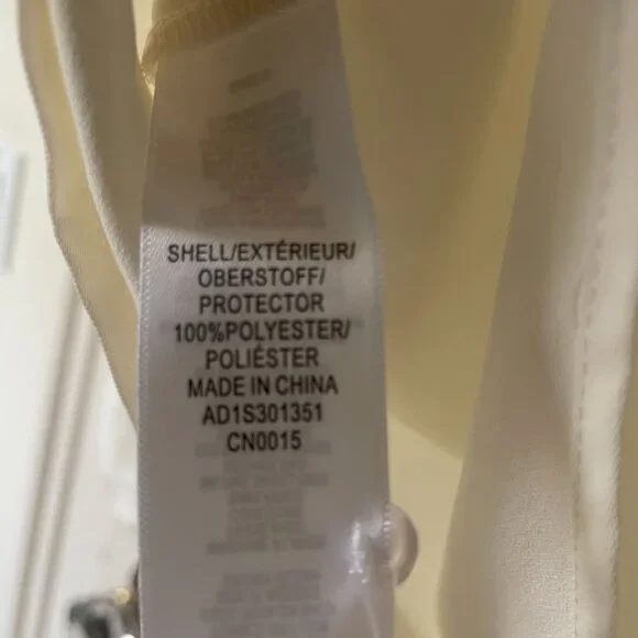 Adrianna Papell Blouse Women's Cream Crewneck Cutout Sleeve L NWT - Picture 5 of 7